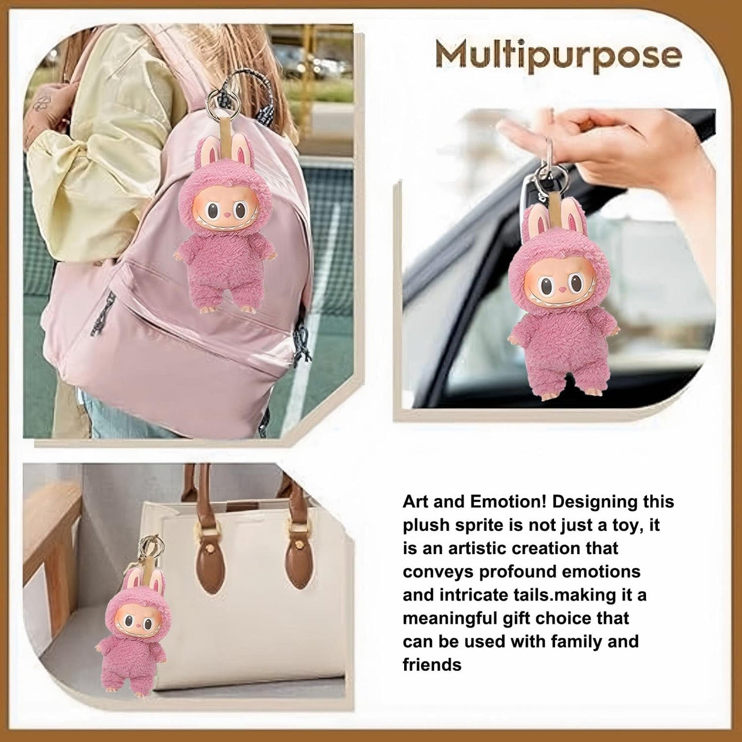Keychain Accessory Decor, Keychain Decoration Backpacks Bag Pendant, Plush Doll Pendant for Keys Collection