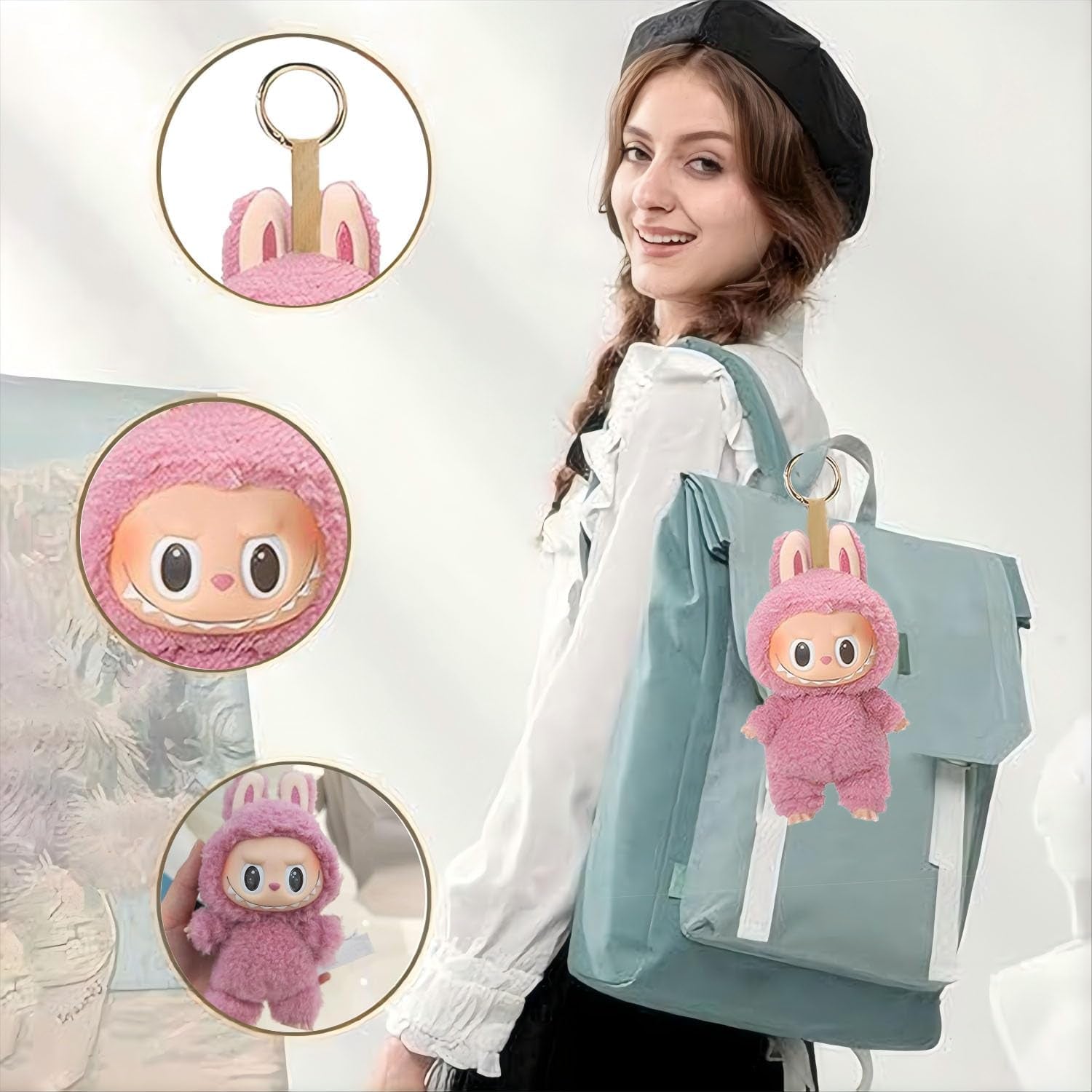 Keychain Accessory Decor, Keychain Decoration Backpacks Bag Pendant, Plush Doll Pendant for Keys Collection